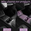 7PCS Silicone Accessories Kit for Tesla Center Console Mats Cup Holder Insert Screen Edge Protector Frame Mirror Frame Protectors (Purple Model Y Juniper/3 Highland Universal)