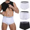 Incontinence Underwear for Men Washable Cotton Briefs Reusable Urinary Protective Absorbent Underwear for Bladder Leakage Control 150ml 3-Pack2White+1Black, L