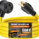 10FT 30A Generator to Dryer Adapter Cord Compatible with NEMA L14-30P to 14-30R, 4-Prong Locking Male to 3-Prong New Dryer Female, 125/250V Heavy-Duty STW 10AWG/4C, ETL Listed