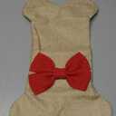 Malier New Linen Large Christmas Stocking for Dogs Cats Pets Jute Natural Burlap Dog Bone Shape Hanging Dog Christmas Stocking - Red