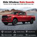 Canvcle RAM 2500 Rain Guards - Window Visors for Dodge RAM 2500 3500 Crew Cab 2019-2025 2026, Outside-Mount Tape-On Side Window Wind Deflectors for RAM 3500 Accessories, Vent Visors Shades Rainproof