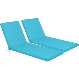 Only choice Outdoor Chaise Lounge Cushion Set of 2, 75" x 24" Lounge Chair Cushion Water-Resistant & Fade-Resistant for Lawn, Pool, Replacement Seat Cushion for Patio (Sky Blue)