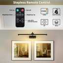DESOOP Dimmable Black Picture Lights with Remote and Timer Wireless Art Lights Rechargeable Gallery Lighting for Canvas Portrait 24'' Inch 5W Warm White
