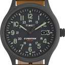 Timex Expedition Scout 40mm Mens Analog Watch | INDIGLO Backlight and Luminous Hands | Durable Comfortable Adjustable Strap | 24 Hour Time | Rugged Outdoor Watch | 50M Water Resistance (Tan/Gunmetal/Gray)