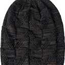 PAGE ONE Mens Winter Slouchy Beanie Warm Fleece Lined Skull Cap Baggy Cable Knit Hat (Green)