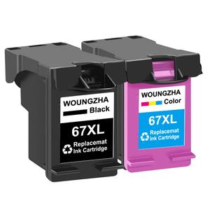SAILNER 67XL HP Printer Ink, Replacement for HP Ink 67 for HP 67 Ink cartridges Black/Color Combo Pack, Compatible with DeskJet 2755e 2855e 2700e 4155e 2734e 2827e 4100e Envy 6055 6455e Printer 67XL