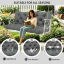 5 Inch Thick Waterproof Patio Porch Swing Cushions, 60x40 Inch 3 Seater Replacement Cushion with Backrest & 8 Ties, Fade-Resistant Outdoor Bench Swing Pad, 60405inch