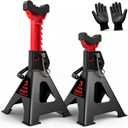 3 Ton (6,600 LBs) Jack Stands with Double Pin Locking,Rubber Cover and Large Foot Base,11"-17" Adjustable Height,Heavy Duty Car Jack Stands,Lifting SUV,MPV,Pickup Truck,ATV/UTV,1 Pair