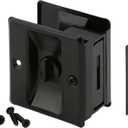 Prime-Line N 7578 Pocket Door Privacy Lock with Pull, Matte Black Finish (Pack of 1)