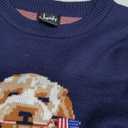 Justify Women Dog Print Sweater Size Medium, Blue 