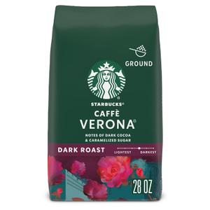 Starbucks Ground Coffee, Dark Roast Hot or Iced Coffee, Caff Verona, 28 oz (EXP 02/10/26)