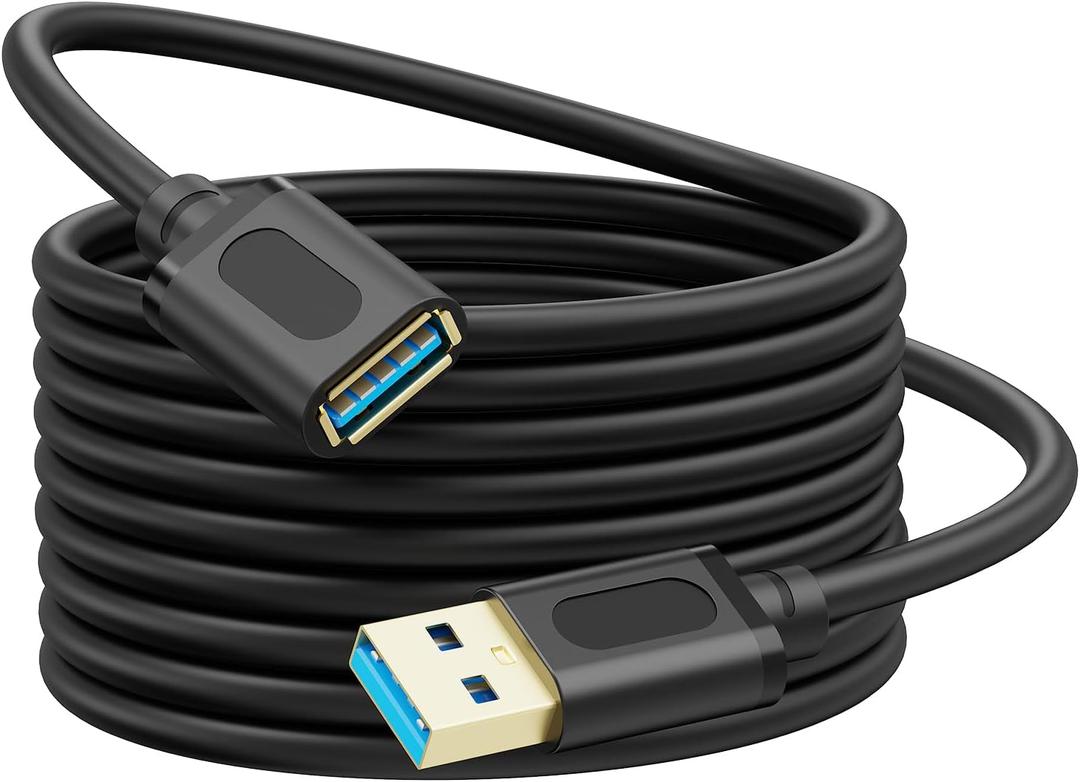 USB 3.0 Extension Cable 15Ft, USB 3.0 Male to Female Lead with Signal Amplification Active Cord for Printers, Keyboards, Game Console, Loudspeakers, Scanners, Displays, Headsets(5M/15Ft)