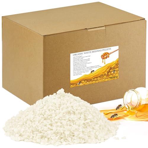 TRINIDa White Beeswax Pellets 10LB, Organic White Beeswax, Beeswax for Candle Making, Body, Skin Care DIY, Lip Balm and Soap Making Supplies
