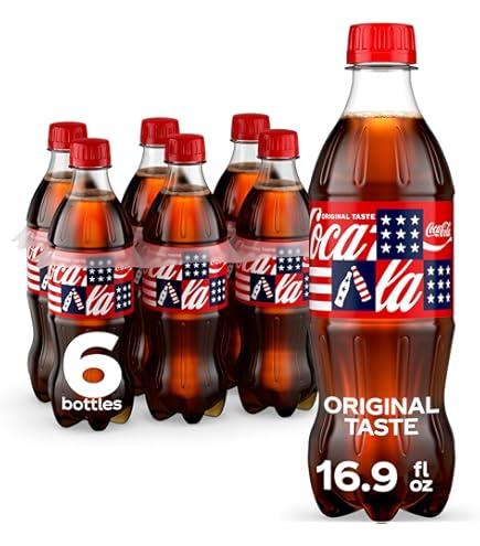 Coca-Cola Soda Soft Drink Bottles, 16.9 fl oz, 6 Pack (EXP 07/14/25)
