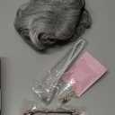 Old Lady Wigs for Women, Grey Wigs for Granny Grandma Costume-Gray Wig, Wig Cap, Madea Granny Glasses, Eyeglass Retainer Chain, Pearl Necklace (5pcs Set)