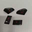 Genuine Carbon Fiber Volume Button Cover for Chevrolet Corvette C8 Z06 Coupe 2020 2021 2022, 4pcs Steering Wheel Stickers Trim, Red, Blue, White (Red)