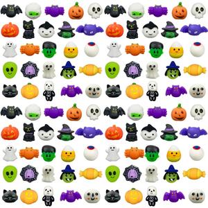 Anditoy 100 PCS Halloween Mochi Squishy Toys Squishies for Kids Girls Boys Halloween Party Favors Halloween Treat Bags Gifts