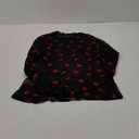 WDIRARA Women's Plus Size Floral Print Sheer Mesh Top Round Neck Long Sleeve Blouse (XX-Large Plus, Black Lip)