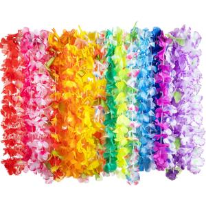 JOYIN 120 Counts Hawaiian Leis Bulk, Colorful Tropical Flower Leis for Kids Adults Hawaiian Beach Luau Party Favors Decorations