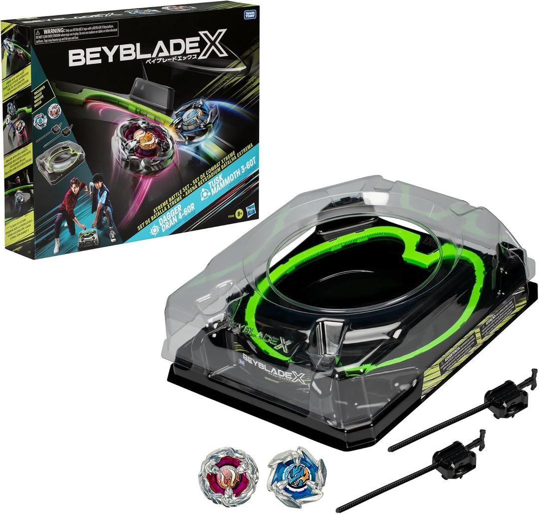 Beyblade X Xtreme Battle Set with Beystadium Arena Featuring X-Celerator Rail, 2 Right-Spinning Top Toys, 2 Launchers, Toys for Boys and Girls, 8+, 17.2 x 14 inches