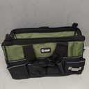 Heavy Duty Tool Bag 15-Inch, 16-Pocket Portable Empty Tool Box Organizer Storage, Toolbox Organization, Soft Handle Large Zipper Carrying Toolbag, Father Day Dad Men Mechanic Welding Birthday Gift (Green)