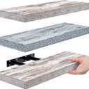 Sorbus Floating Shelves - 3 Pack 16 Inch Rustic & Blue Wall Shelves for Bedroom, Kitchen, Living Room, Bathroom Shelves, Home Decor, Office - Floating Shelf for Trophy, Books, Frames