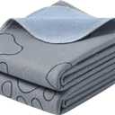 Feandrea Washable Dog Pee Pads, 2 Pack, Reusable, 48 x 36 Inches, XL, Waterproof Pet Training, Leakproof, Non-Slip, Super Absorbent, Gray UPTD036G01
