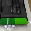 SAPLIZE Ultra-Stable Golf Chipping Net Set with Pop-Up Target, Tri-Turf Mat, Foam Practice Balls, Tees and Scoring Board for Indoor and Outdoor Chipping Accuracy and Swing Training