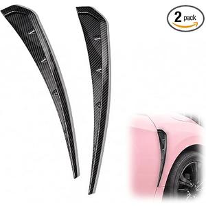 2PCS Car Fender Side Vents, Carbon Fiber Spoiler Body Fender, Auto Air Flow Intake Hole Grille Decorative Stickers, Universal Auto Exterior Accessories for Most Cars SUVs (Carbon Fiber)