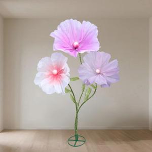 Giant Flowers for Decoration with Stand, 5.9 Ft Large Artificial Flowers Backdrop Decoration Waterproof 3D Big Realistic Faux Flower Set for Home Wedding Garden Christmas Party Decor(Purple Series)