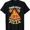 Funny Pizza Maker Gift For Men Women Cool Guy Best Pizza T-Shirt (Small)