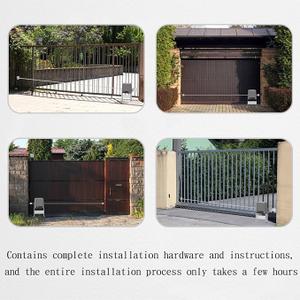 Fast Automatic Sliding Gate Opener Kit Driveway Security Gate Operator Kit with Infrared Sensor for Slide Gates up to 1100 pounds or 39 feet GT1100DC-GREY-NEW (Grey)