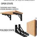 Black Folding Shelf Brackets Max. Load 220 lb, Heavy Duty DIY Wall Mounted Shelf Bracket Space Saving for Table Work Bench (12 INCH-2PCS)
