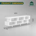65" White TV Stand with Power Outlet for TVs up to 75", Large Entertainment Center with 8 Open Shelves,Media Console Table for Living Room/Entrance/Kitchen/Sofa Cabinet, Easy Assembly
