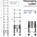 Telescoping Ladder 12.5 FT Stainless Steel Collapsible Ladder 12 ft, Extension Rv Telescopic Extendable Telescope Ladders Folding Compact Portable Adjustable Ladders for Home Roof, 330lbs Max Capacity