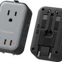 TESSAN Travel Adapter PD 20W, Universal Power Adapter 2 USB C 1 USB A, Ultra Thin International Plug Adaptor Worldwide Outlet for US to European UK Italy Spain New Zealand (Type C G A I), 1 Pack