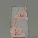 NITITOP Compatible with iPhone 15 Plus Case Clear Cute Butterfly Lily Flower Floral Pattern for Women Girls Full Camera Lens Clear Slim Shockproof Protective Phone Cover - Light Pink