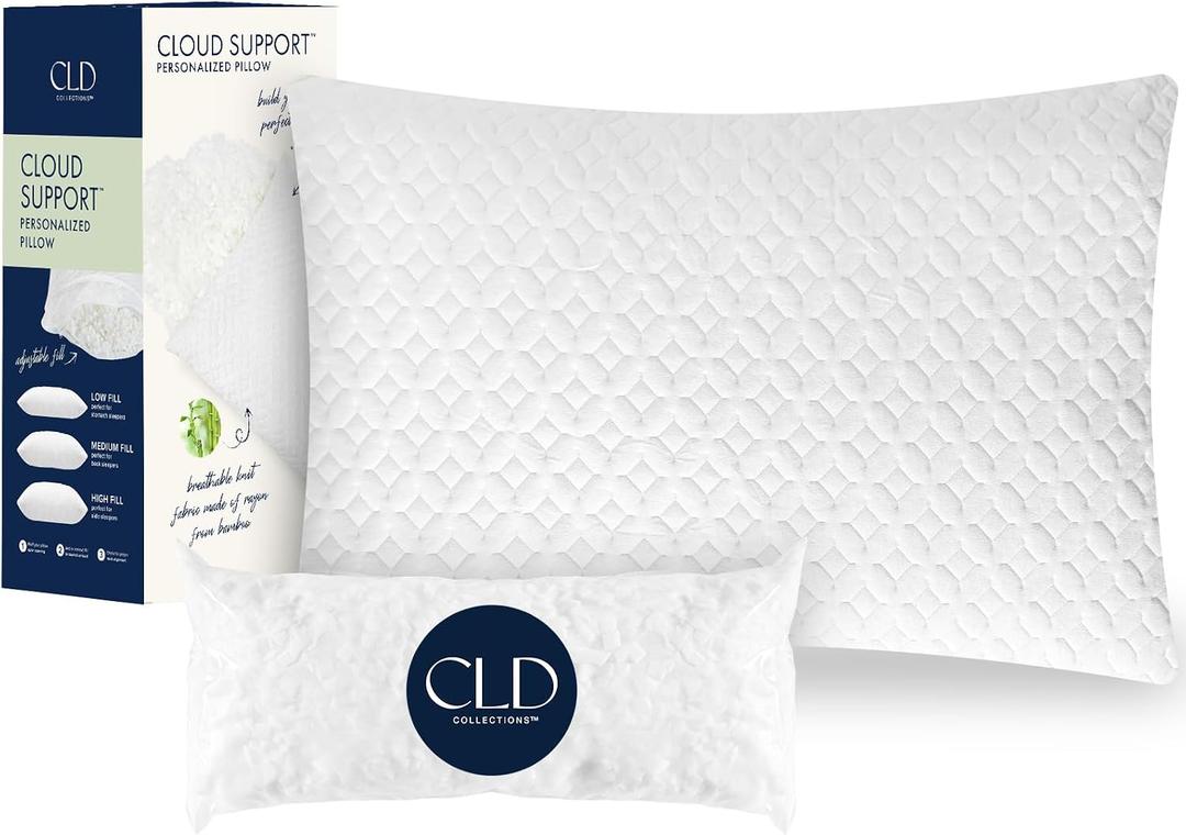 CLD Bed Pillows Cross Cut Memory Foam Pillows,Queen Size Bedding Pillow, Washable Supportive Cooling Pillows for Hot Sleeping, Adjustable Density for Back, Stomach and Side Sleeper Pillow