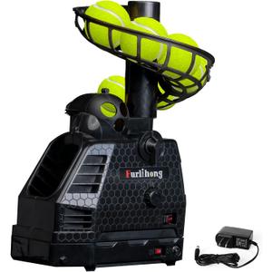 680BH 2 in 1 Baseball & Tennis Ball Launcher Machine, Adjustable Launching Angle, Speed and Interval, Auto Swing Function, Powered by Battery or AC Adapter, Ball Holder Extendable, for Kids