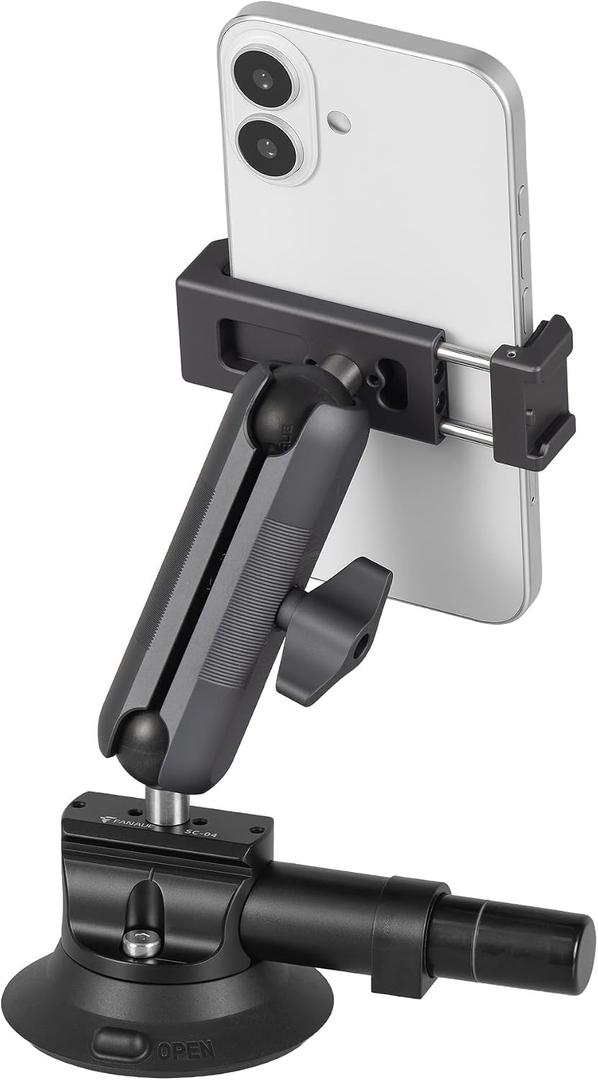 FANAUE Phone Holder Suction Cup Mount, Cell Phone Mount for Dashboard Windshield Vent Wall,Car Phone Holder for iPhone 17 Pro Max 16 15 14 13 12