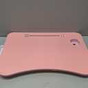 Slendor Lap Desk with Tablet Slot, Foldable Laptop Table with Storage Drawer for BedPortable Bed Desk for Laptop, Computer Tray with Cup Holder Notebook Stand Reading Holder for Couch Floor, Pink
