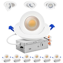 Adetu 4 inch 5CCT Gimbal Led Recessed Lights, 360°+90° Adjustable Directional Recessed Lighting, 2700K/3000K/3500K/4000K/5000K Dimmable Retrofit Eyeball Can Lights with Jbox, ETL(White, 1 pack)