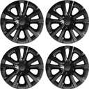TangMiGe 4-Pack 15 inch Hubcaps Compatible with Toyota Prius 2019-2022, Prius Prime 2020-2022, Corolla Hybrid 2020-2024, fit for 15" Steel Wheel, Rim Cover Skin Hub Cap (Bright Black Color)