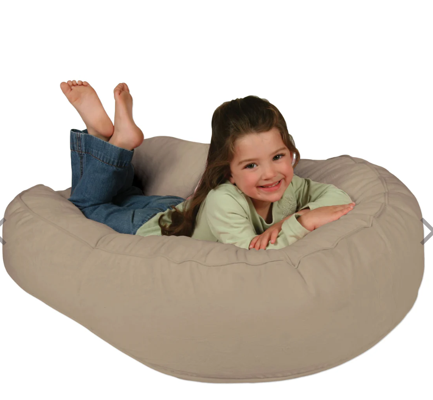 Leachco Pillay Plush Sling-Style Lounger, Latte