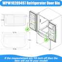 [2 PACK] UPGRADED WPW10289497 Refrigerator Door Bin Compatible with Whirlpool Refrigerator Door Shelf Bin W10289497, KitchenAid Kenmore Door Shelf WRF535SWHZ WRF535SMBM WRF535SWHV KRFC300ESS Shelves