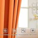 Orange Blackout Curtains Thermal Insulated Drapes Solid Window Treatment Set Grommet Top Curtain for Living Room Bedroom (W52 x L96 Inch, Orange Tiger)