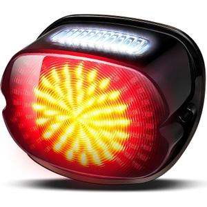 Benlari LED Tail Light, Brighter Brake Turn Signal, Waterproof Rear License Plate Light with Low Profile Fit for Harley Touring Road King Glide Electra Heritage Dyna Sportster 883 1200, Smoked Cover