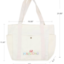 Mahjong Bag for Tiles and Racks Empty American Mahjong Tiles Carrying Tote 31.5 x 12 x 4 Inches Canvas Tile Games Accessories Gifts for Card Pushers Rack Mat Carrying (Bag Only)