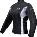 HWK Adventure/Touring Motorcycle Jacket for Women, Women's Motorcycle Jacket with CE Armor for Enduro Motorbike Riding (Black/White)