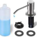 Built in Soap Dispenser for Kitchen Sink WEWE, Stainless Steel Brushed Nickel in Counter soap Dispenser Refill from The Top 10oz Large Liquid Bottle